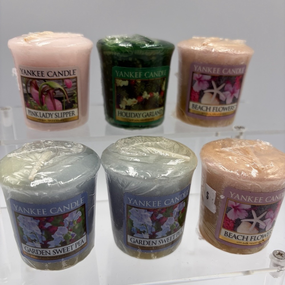 Vtg New 6 Assorted Yankee Candle 1.75oz Votives All Wrapped Rare Scents Retired